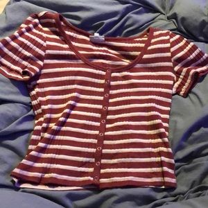 Mid Length Striped Top